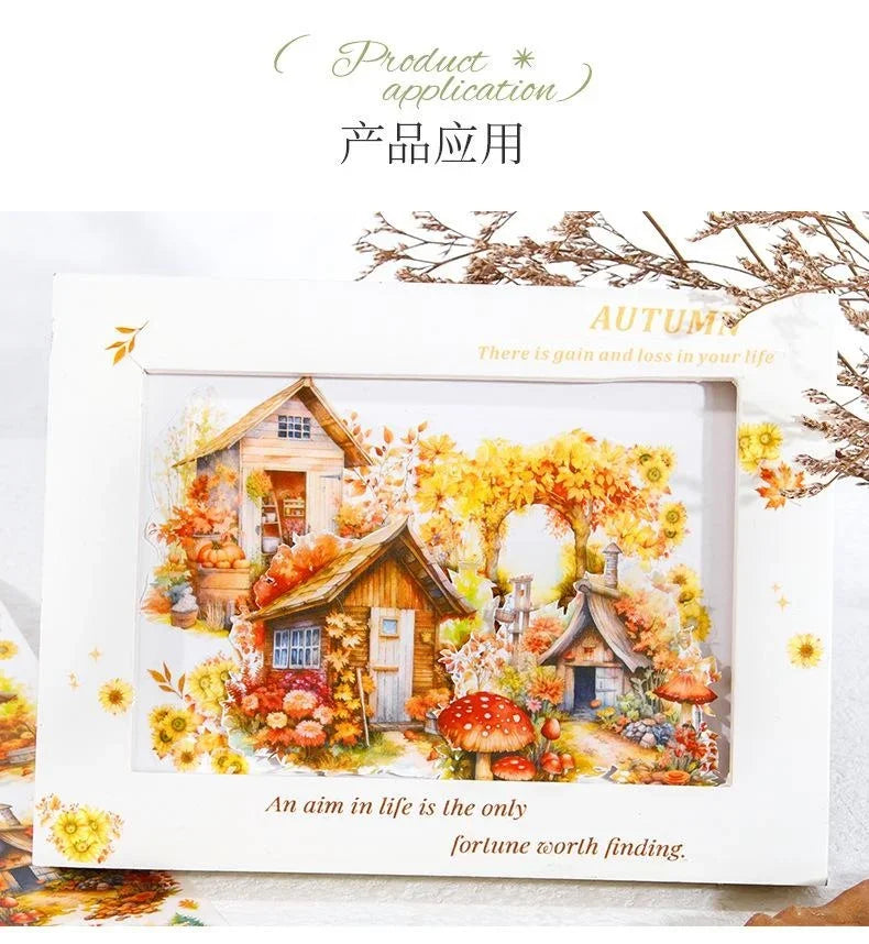 1 Roll Four Seasons Scenery Tape Beautiful  Cartoon House