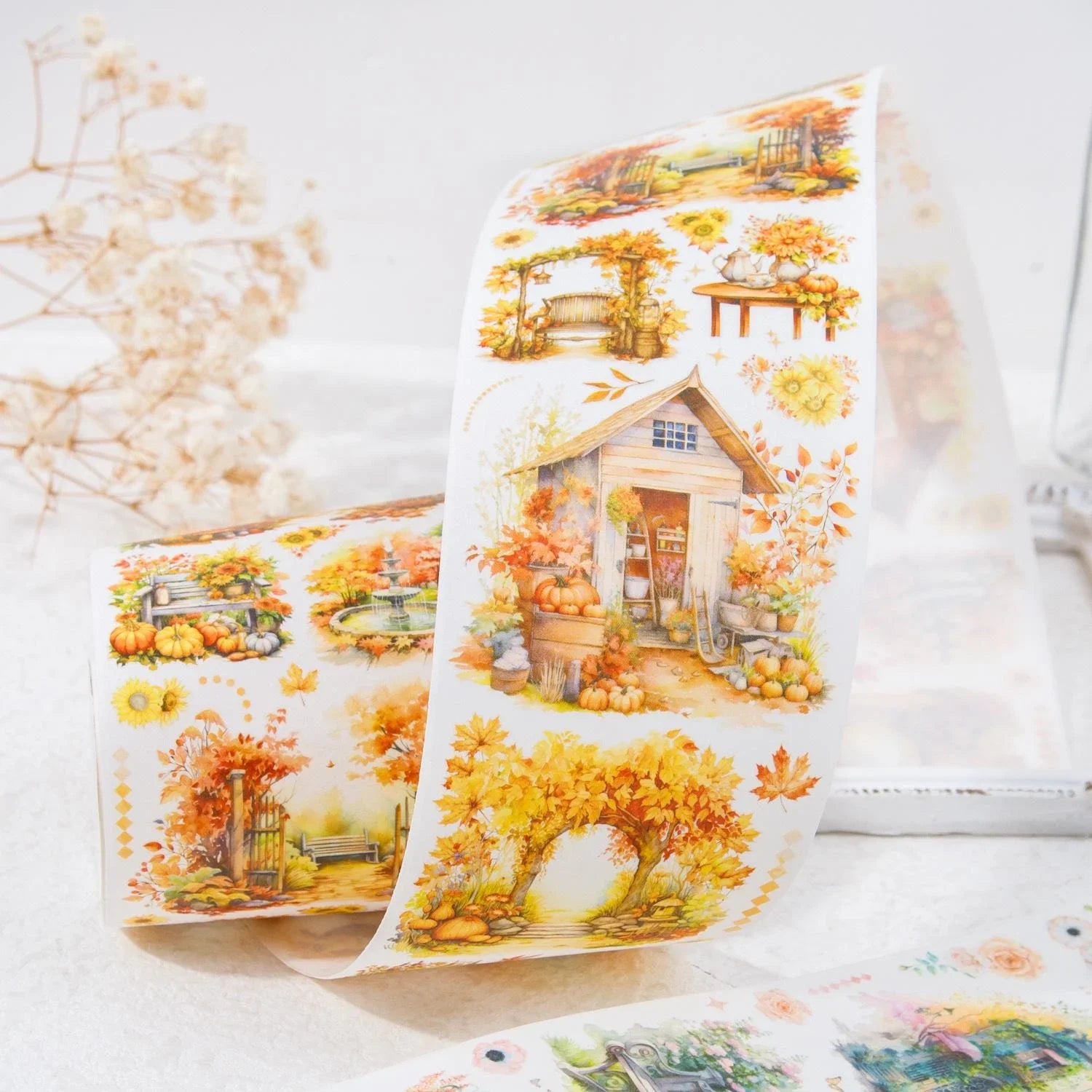 1 Roll Four Seasons Scenery Tape Beautiful  Cartoon House