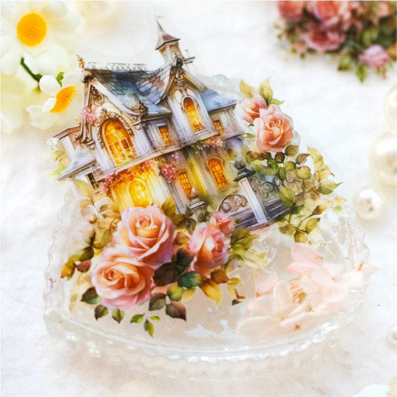 10 pcs/pack Dream house series Stickers Transparent PET Scrapbooking Materials DIY Junk Journal Aesthetics Sticker Stationary