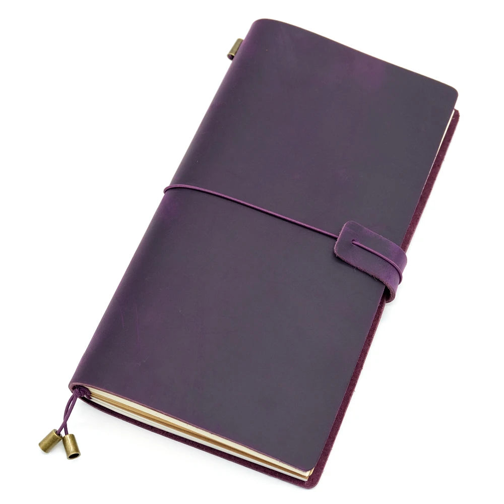 100% Handmade Genuine Leather Traveler's Notebook Travel Diary Journal Vintage Cowhide Gift Planner Free Lettering Embosse