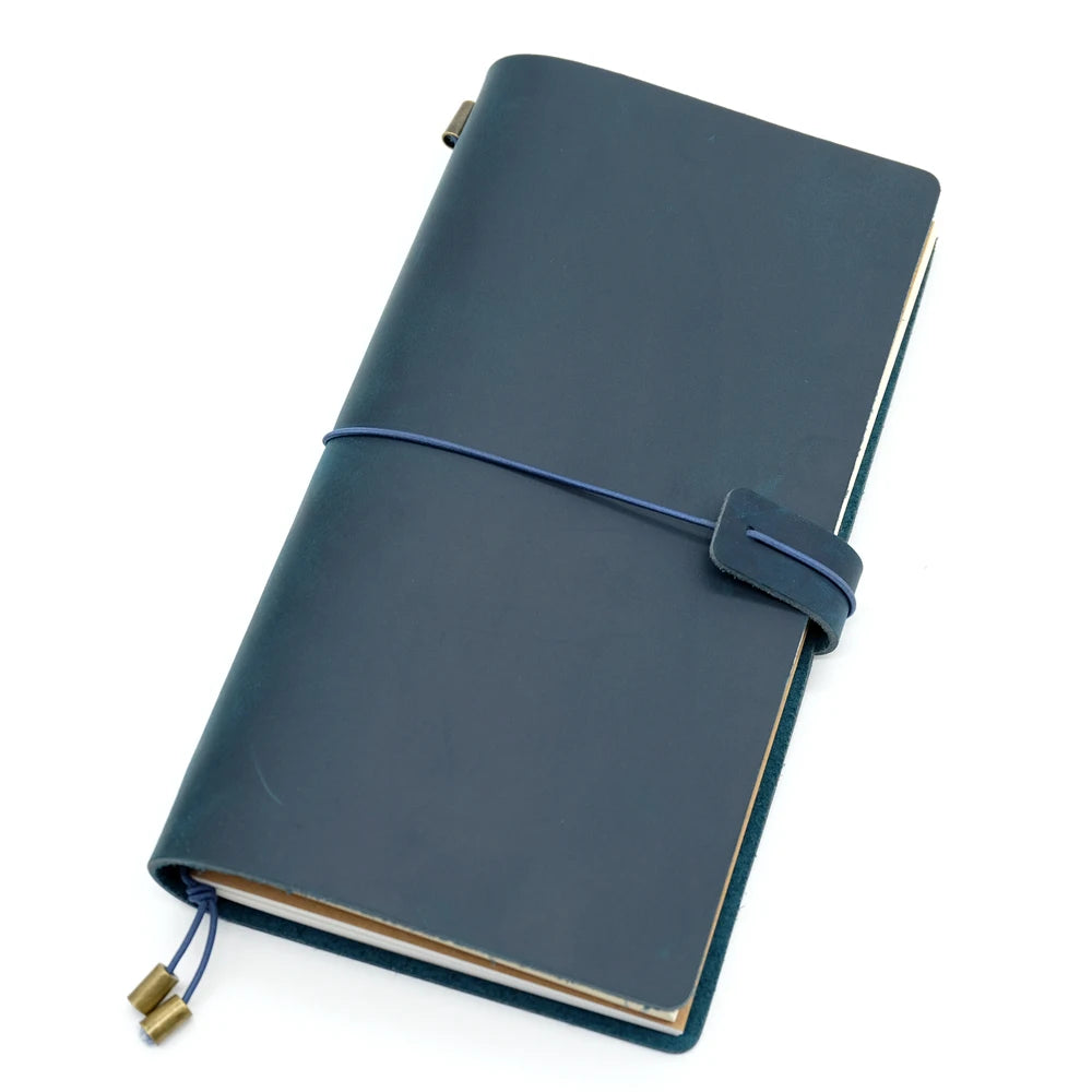 100% Handmade Genuine Leather Traveler's Notebook Travel Diary Journal Vintage Cowhide Gift Planner Free Lettering Embosse