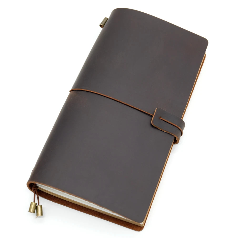 100% Handmade Genuine Leather Traveler's Notebook Travel Diary Journal Vintage Cowhide Gift Planner Free Lettering Embosse