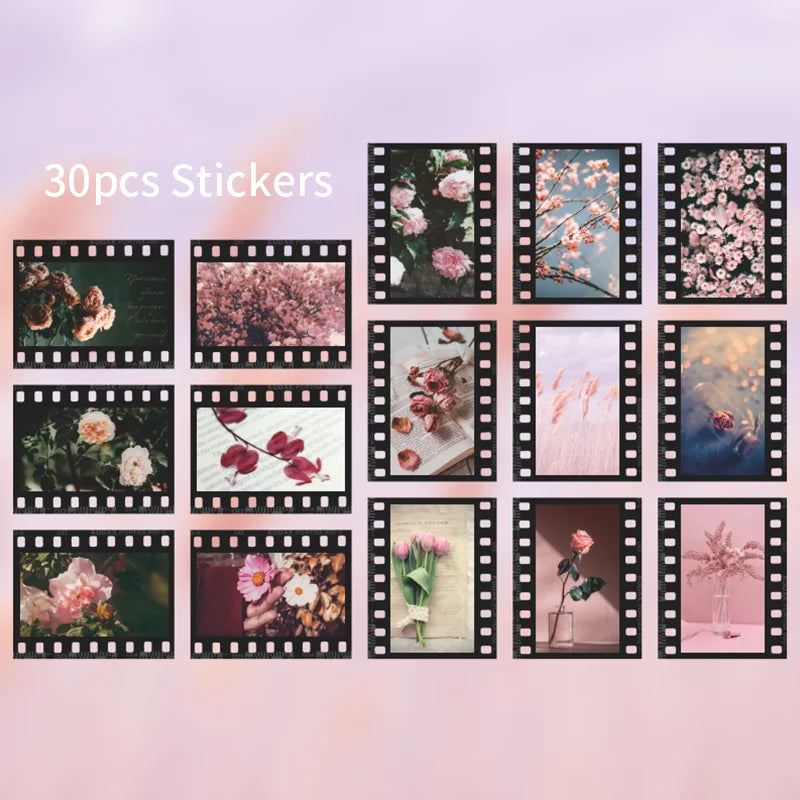 30 pcs/pack Stickers aesthetic Scrapbooking material Sticker Decorative notebooks Ablum Diary Stickers