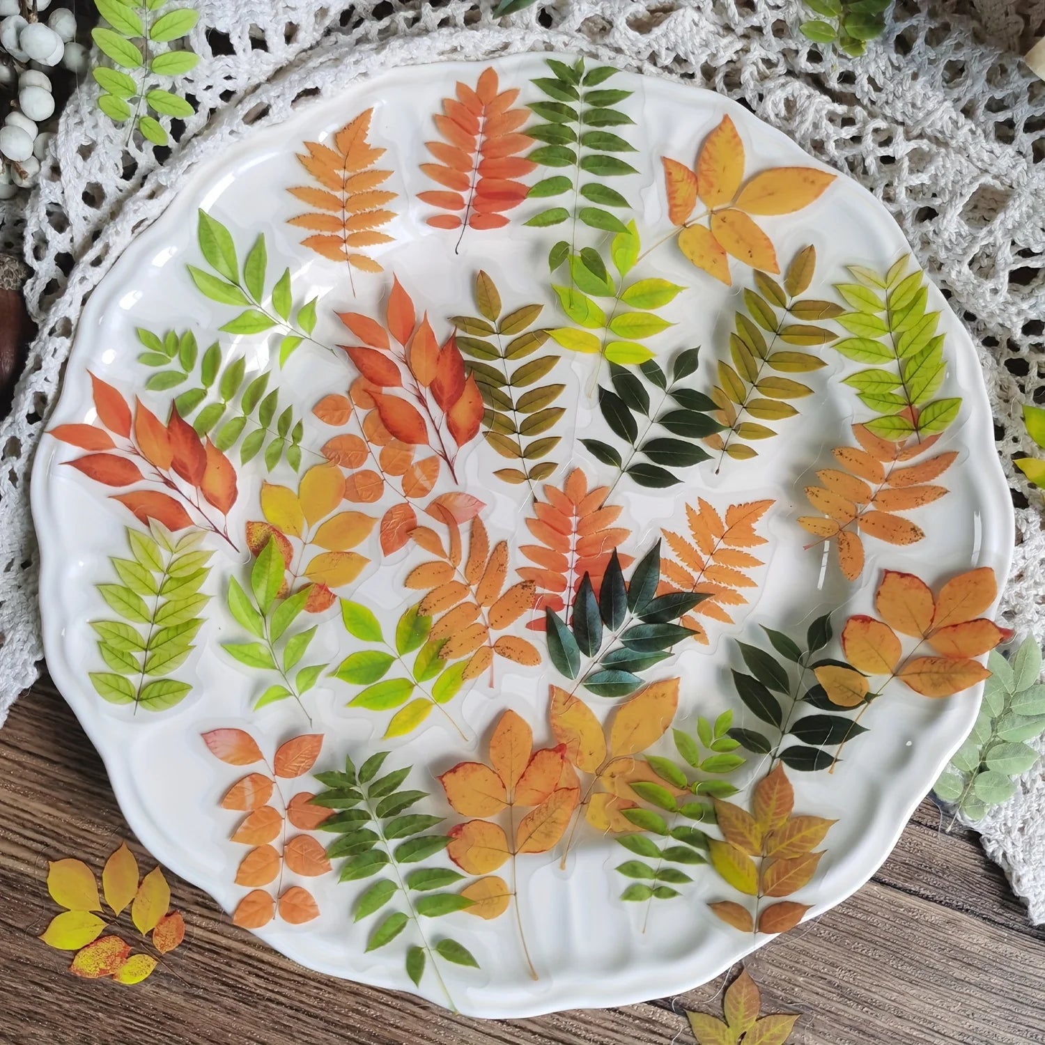 40 pcs/pack Vintage Plant Leaf Stickers Maple Leaf Decorative stickers DIY Scrapbook Album Craft Diary Deco Label stickers