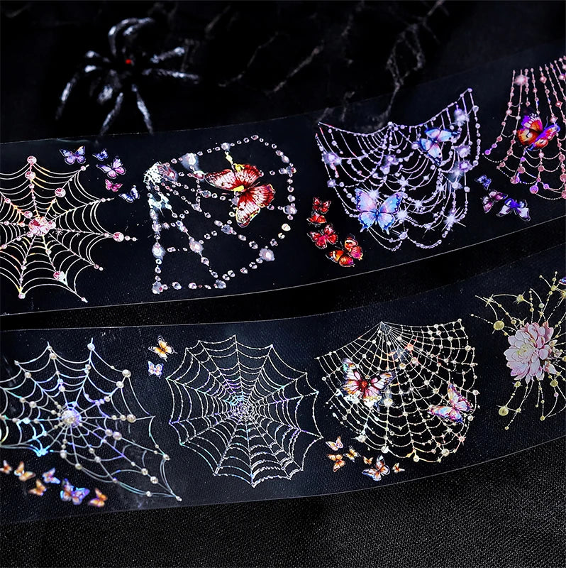 50mm*2m PET Fantasy Spider Web tape Sticker Decorative collage Adhesive Diy Scrapbooking hand made Masking tape