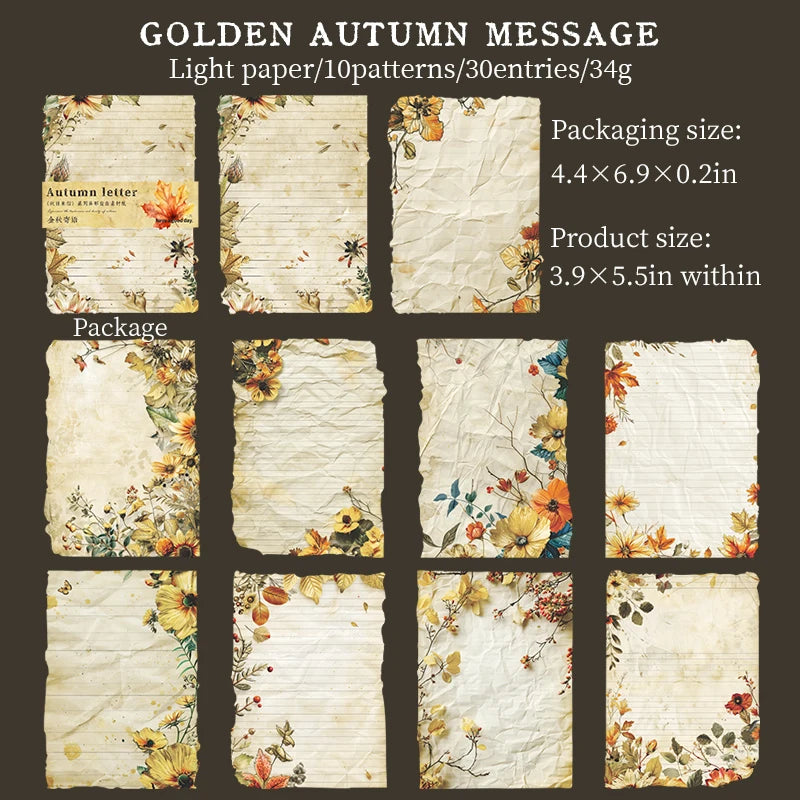 Autumn Memories Scrapbooking Paper | 30 PCS