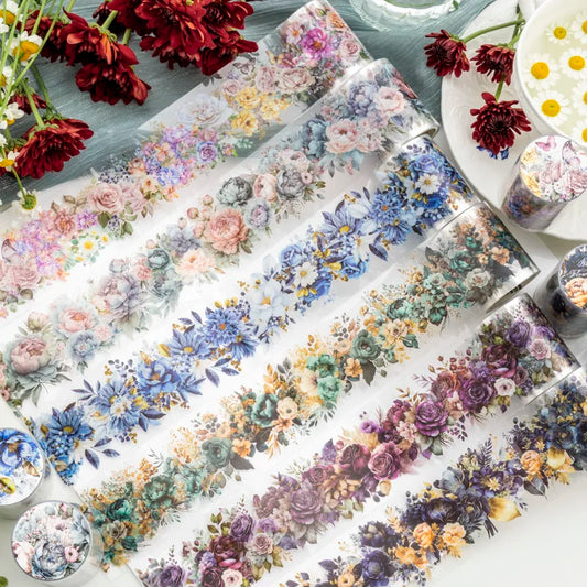 50mm*2m PET Plant Flowers tape Sticker Decorative collage Adhesive Diy Scrapbooking hand made Masking tape