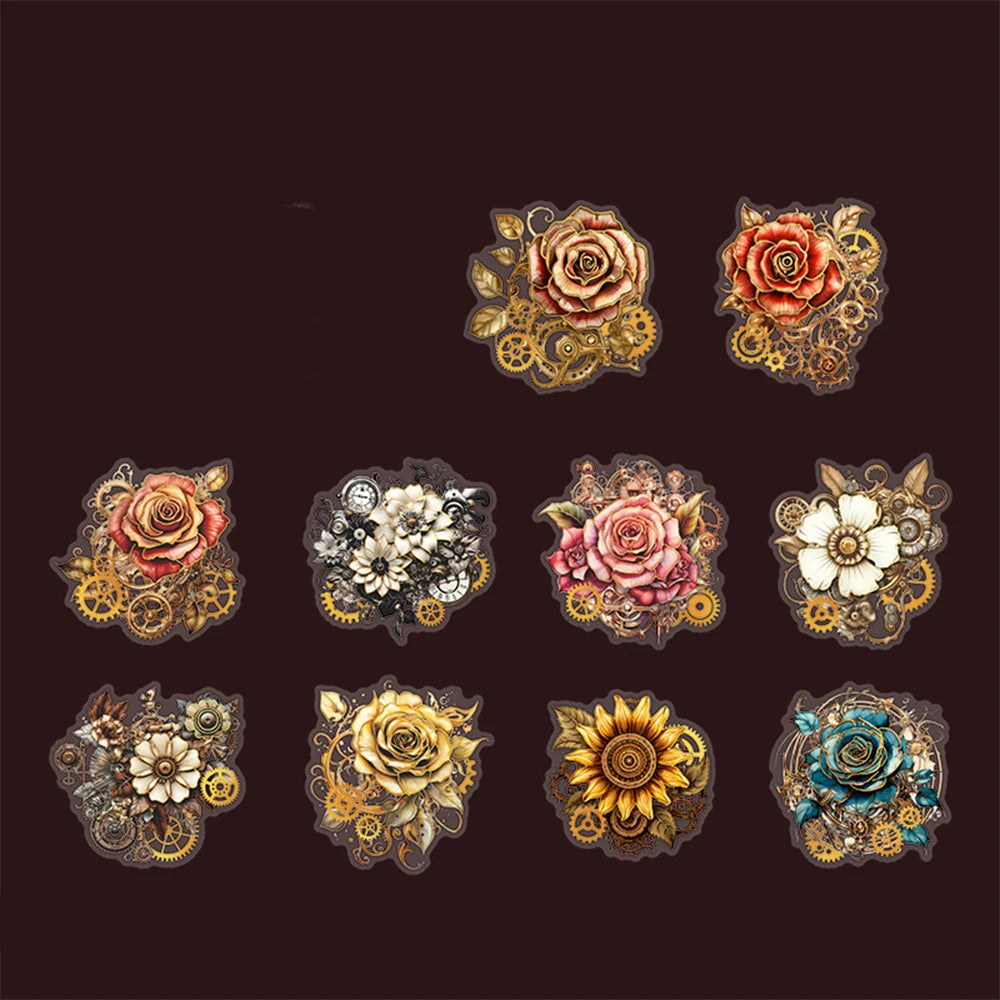 20pcs/Pack Vintage Punk Stickers Adventure Cat Journal Decoration Scrapbooking Steam Town Series
