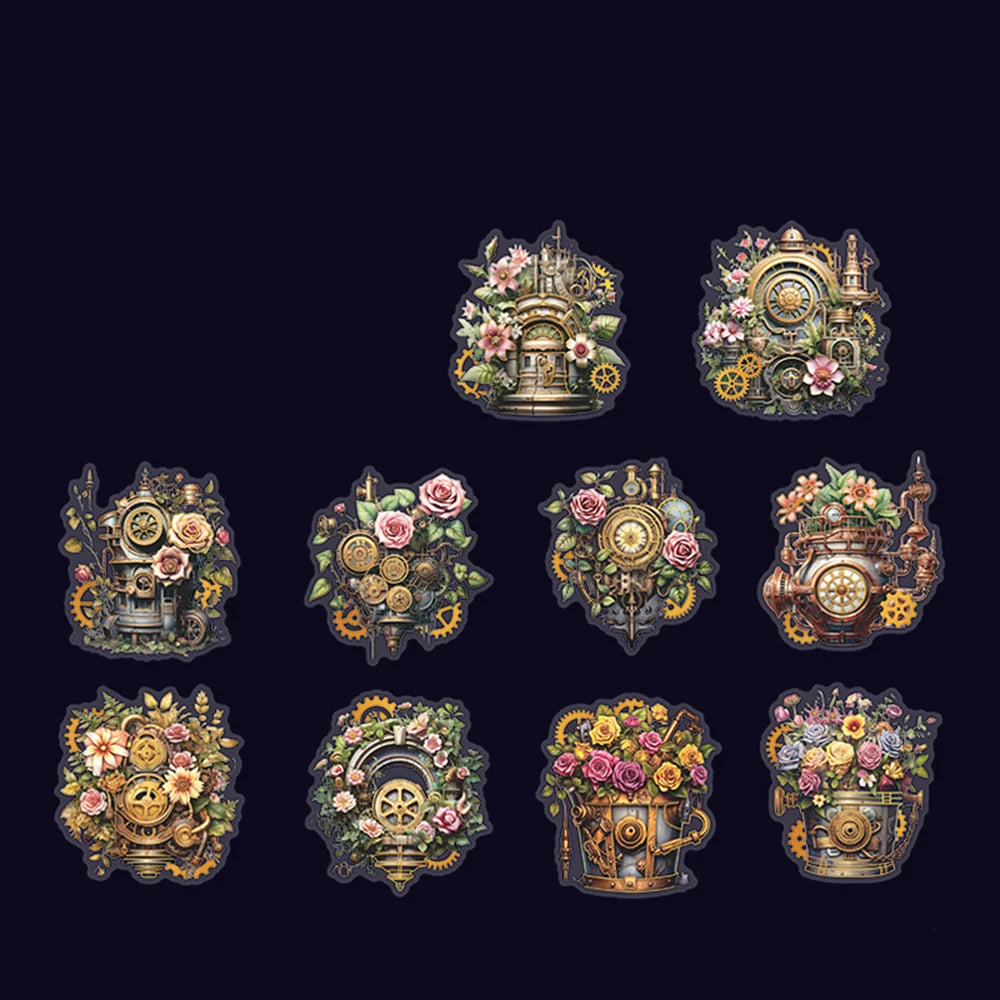 20pcs/Pack Vintage Punk Stickers Adventure Cat Journal Decoration Scrapbooking Steam Town Series