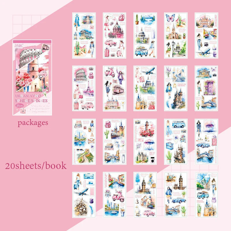 6Style 20Pcs/bag hazy memories series stickers for DIY phone case handbook photo frame album notebook decoration