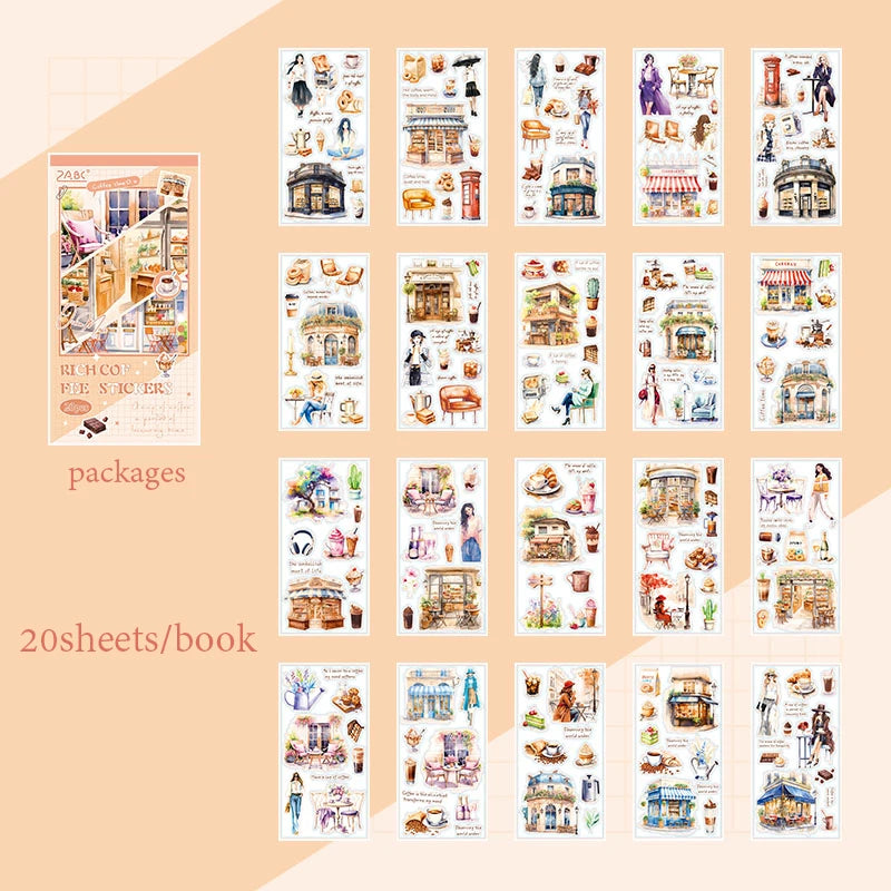 6Style 20Pcs/bag hazy memories series stickers for DIY phone case handbook photo frame album notebook decoration