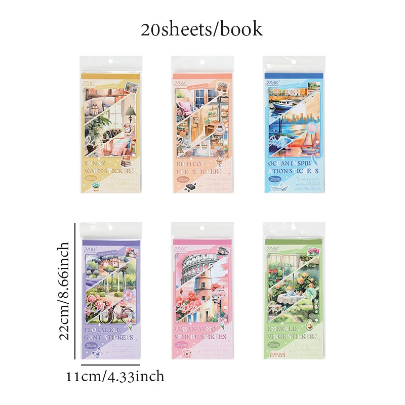 6Style 20Pcs/bag hazy memories series stickers for DIY phone case handbook photo frame album notebook decoration