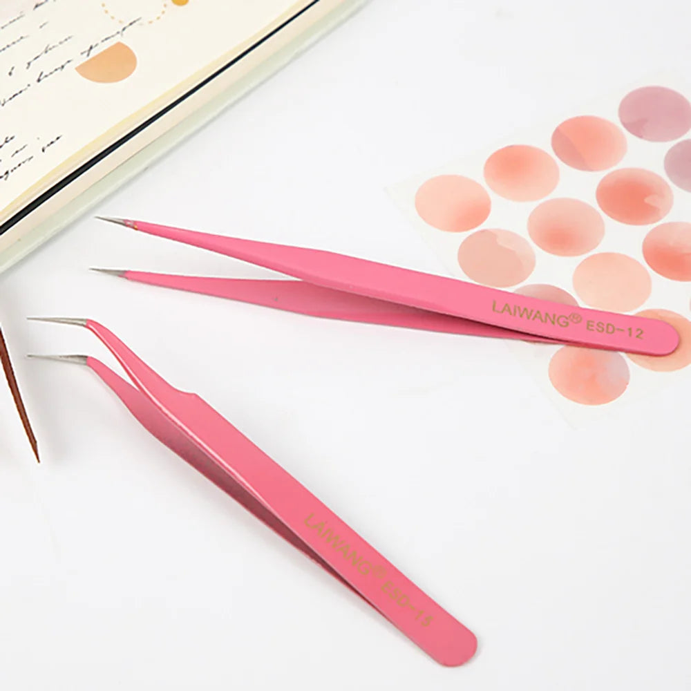 8 Styles Candy Color Multifunctional Tweezers Creative Small Fresh Stainless Steel High Elastic Hand Account Clip