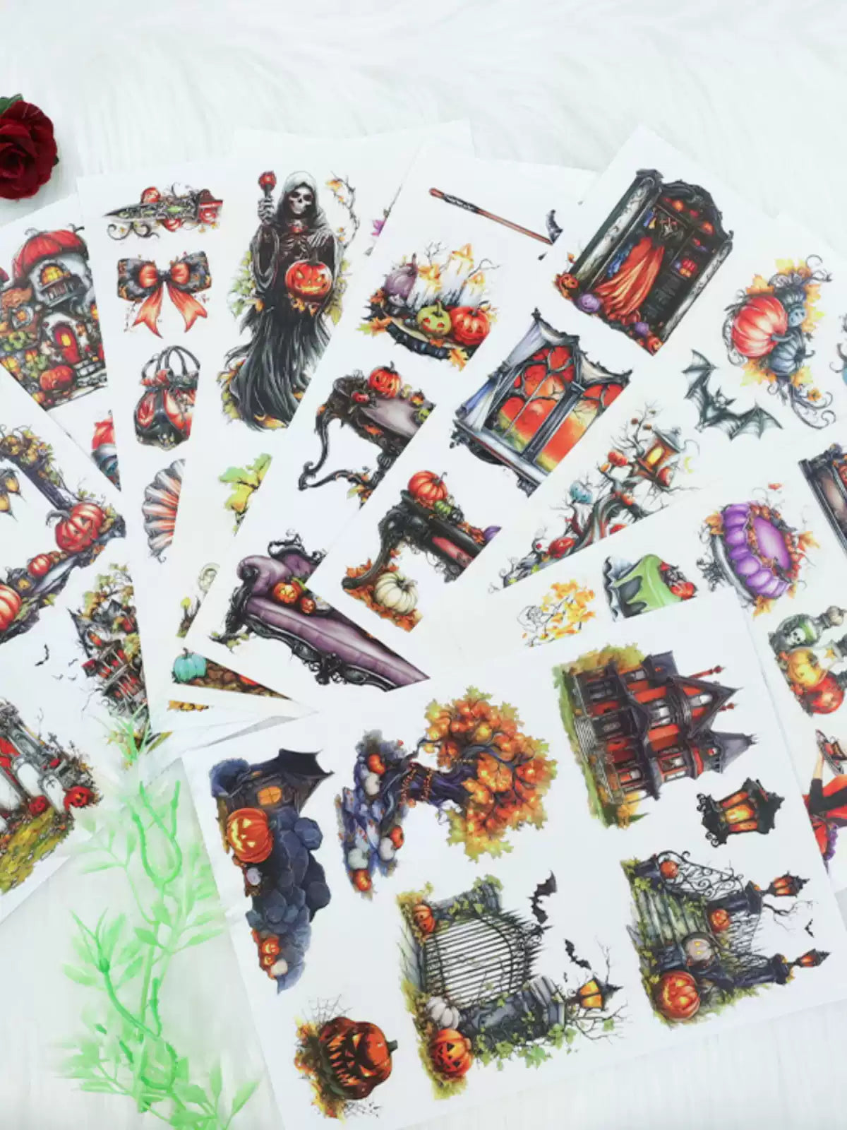 Halloween undead carnival decoration tattoo sticker luminous sticker hand account material pet free cutting sticker book