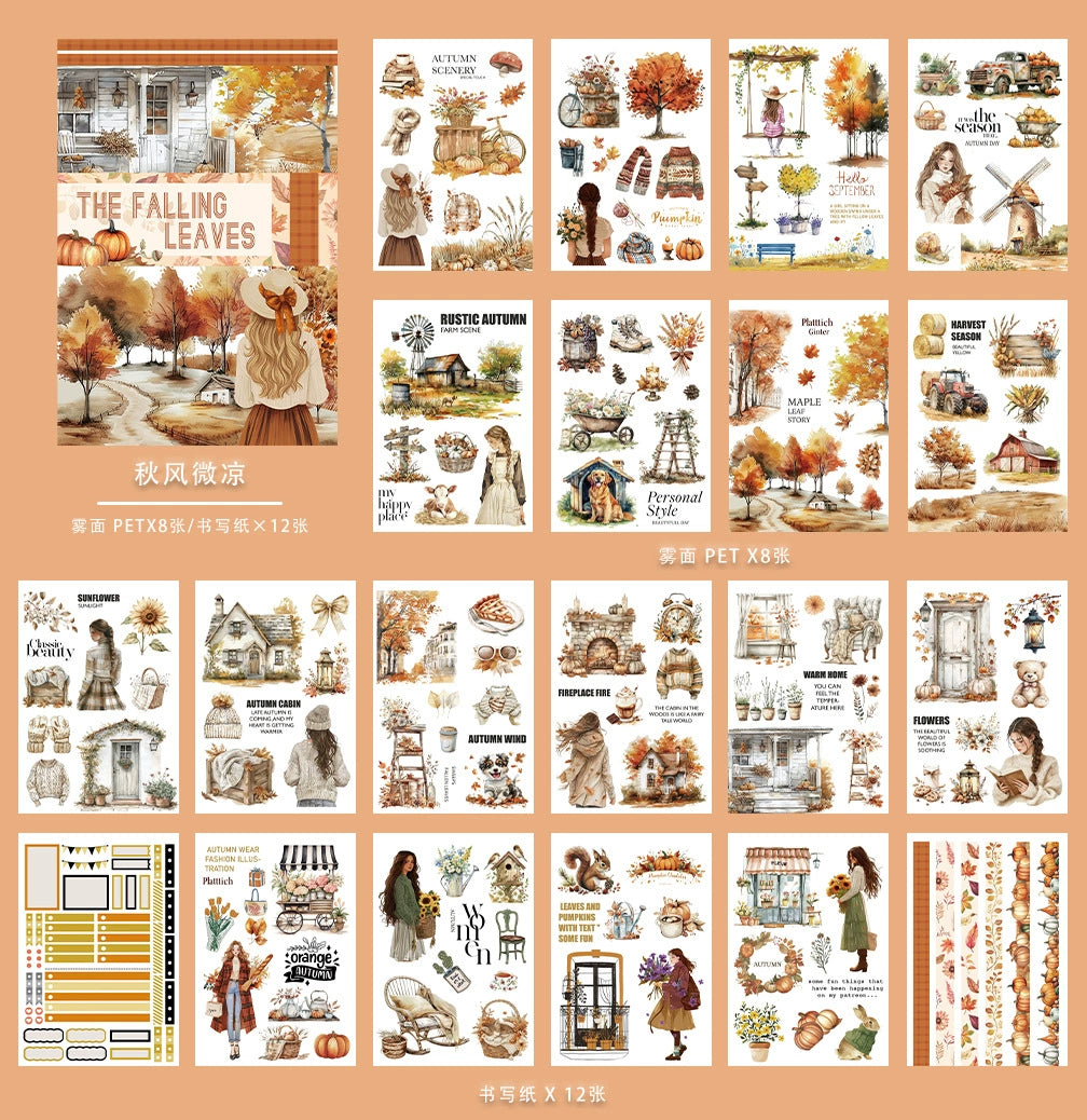 Christmas hand account material with cut-free die-cutting retro hand account diary decorative landscaping flower PET sticker book