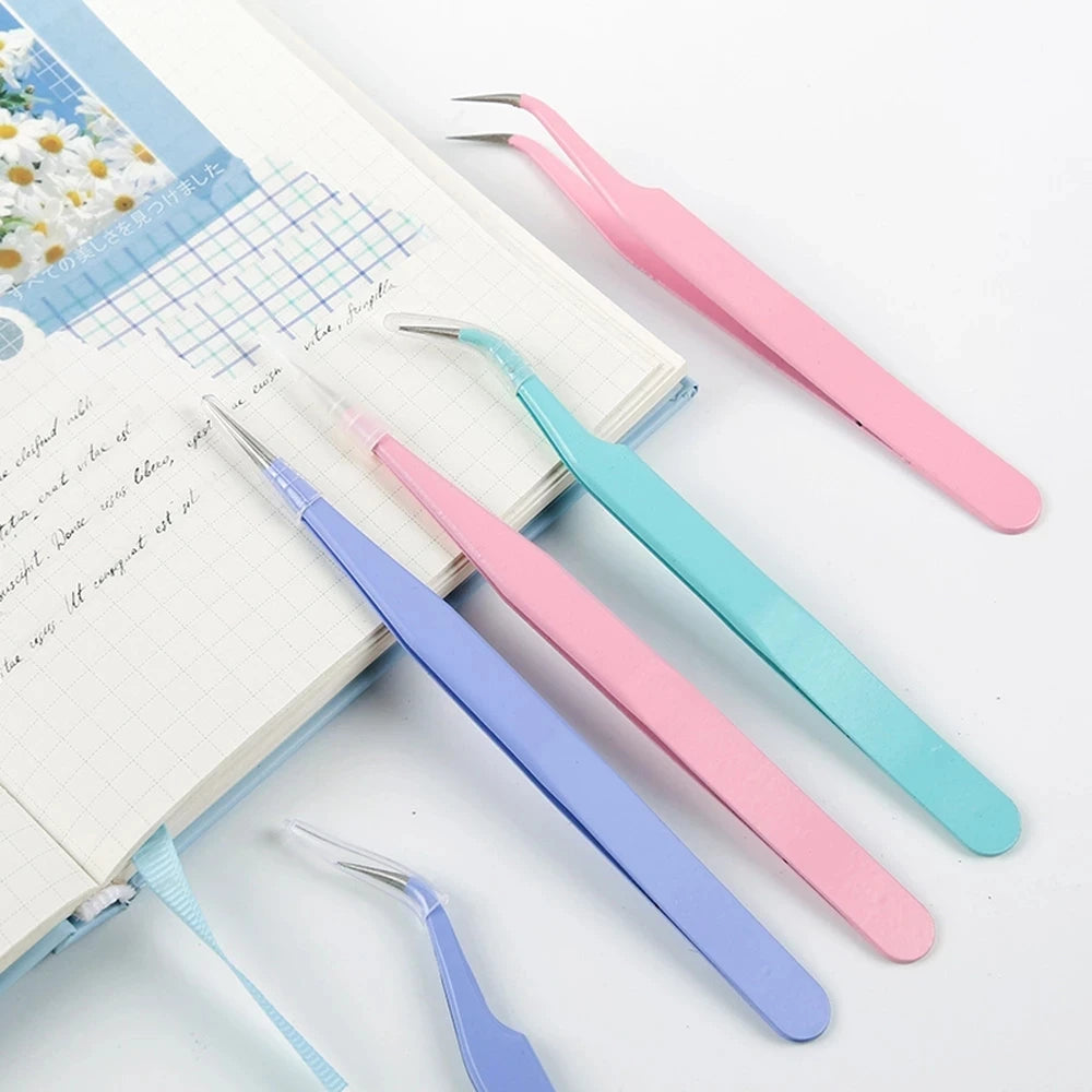 2PCS Tweezers Scrapbook Sticker Washi Tape Picking Multi-Tool Stationery DIY Junk Journal Album School Supplies