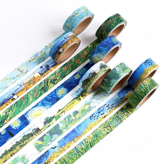 Van Gogh famous painting Washi tape Decorative notebooks Diary Album Scrapbooking Masking tape Sticker Craft Supplies